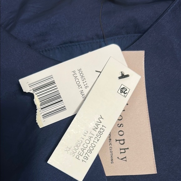 Philosophy Navy Cold Shoulder Sleeve with Flowing Design , New with Tags - Picture 5 of 6